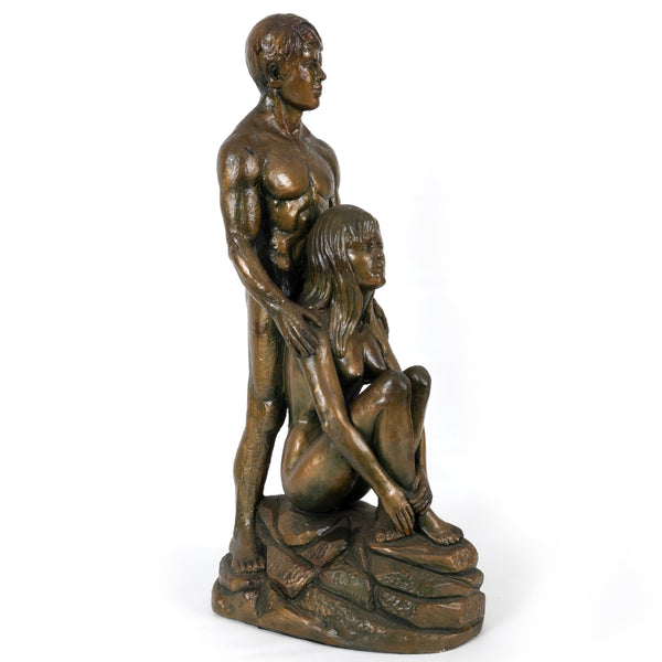 Large Chalkware Lovers Statue by Marwal Industries Incorporated