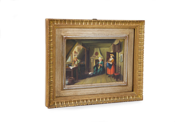 Small Italian Painting in a Dutch Golden Age Style - Original Oil on Hardboard