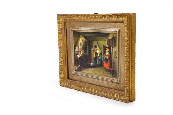 Small Italian Painting in a Dutch Golden Age Style - Original Oil on Hardboard