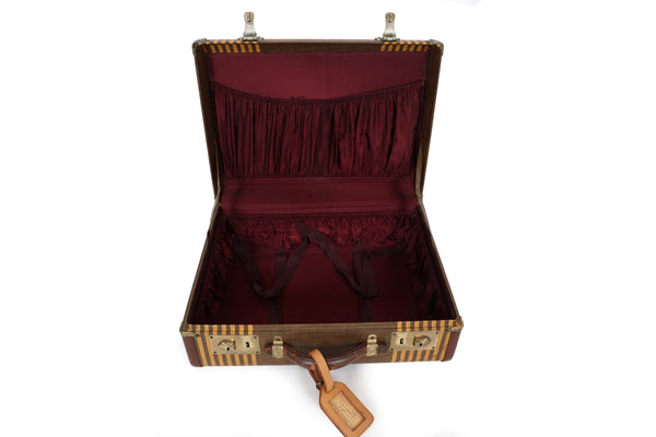 Little Striped Vintage Suitcase with Key