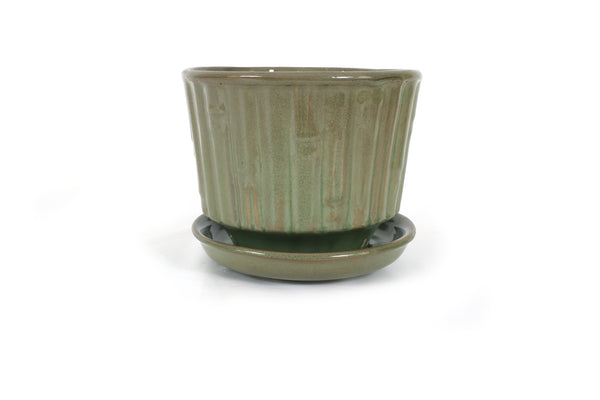 Set of 6 Vintage McCoy Planters and Vases in Green
