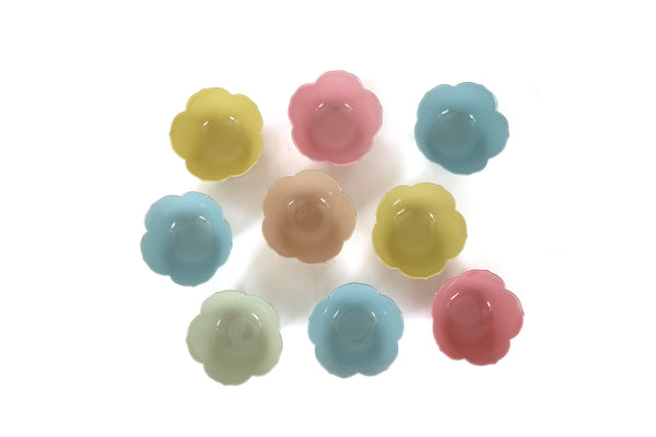 Mid Century Modern Lotus Plates and Bowls in Pastel Colors - Set of 27