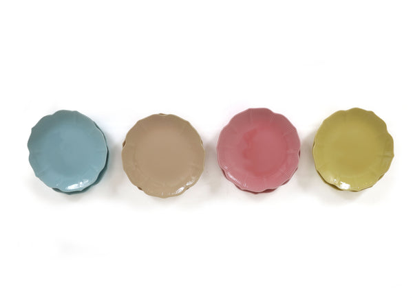 Mid Century Modern Lotus Plates and Bowls in Pastel Colors - Set of 27