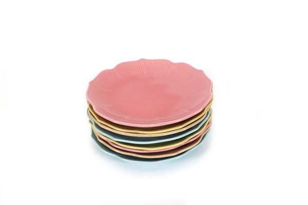 Mid Century Modern Lotus Plates and Bowls in Pastel Colors - Set of 27