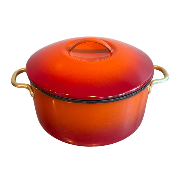 Mid Century Enamelware Pot with Lid