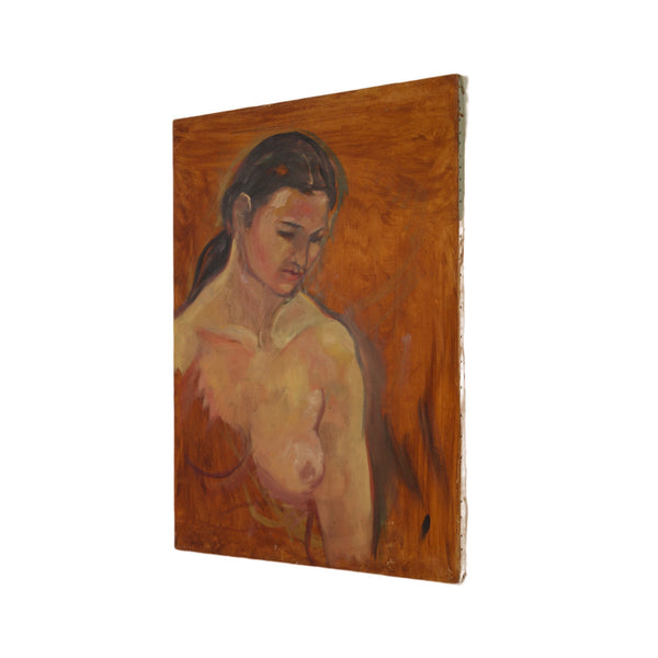Nude Portrait of a Woman Original Artwork Outsider Art Oil Painting