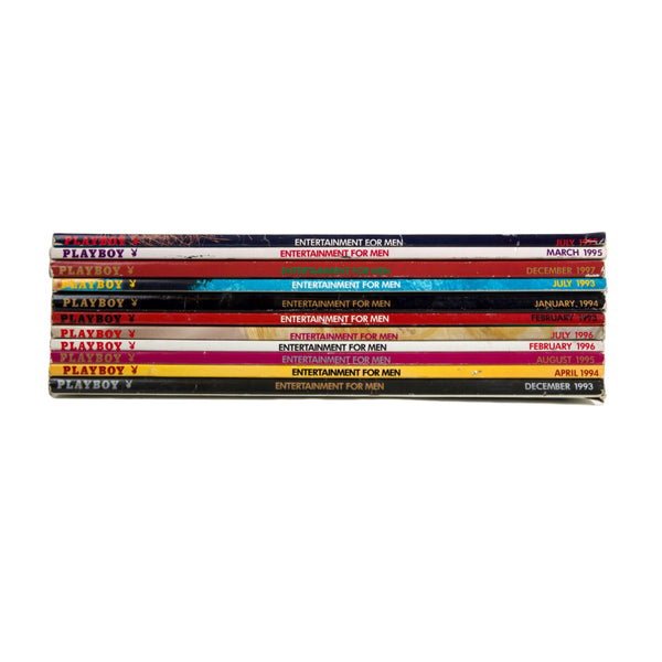 Stack of 11 Vintage Playboy Magazines