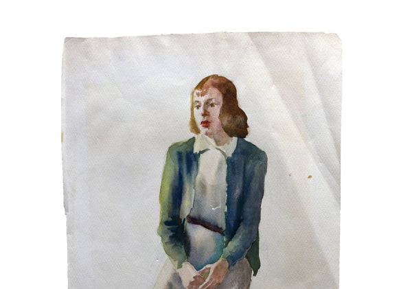 1940's Original Watercolor of a Woman