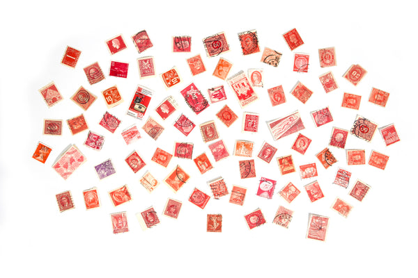 Lot of Vintage Postal Stamps - Used to Make a Galison Puzzle