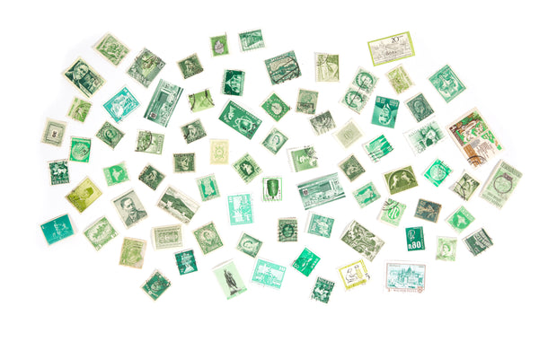 Lot of Vintage Postal Stamps - Used to Make a Galison Puzzle