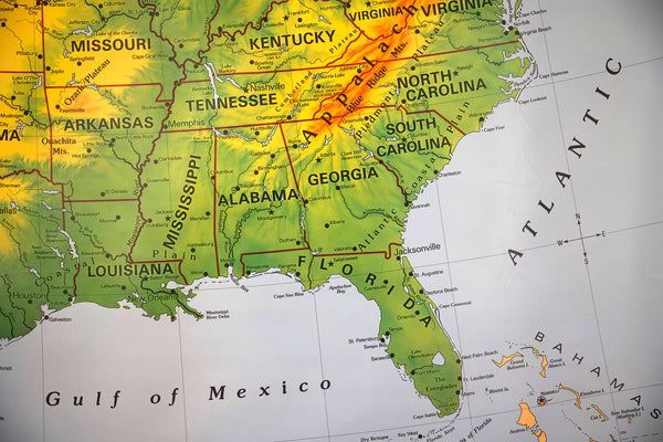 Pull Down Map of the United States