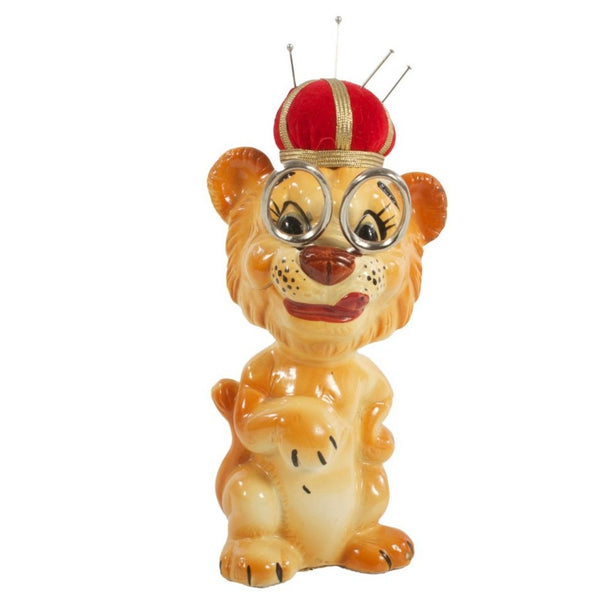 Vintage Lion Sewing Caddy and Pin Cushion