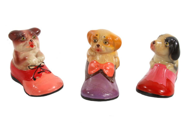 Set of 3 Puppy Pencil Sharpeners - Ceramic Dogs