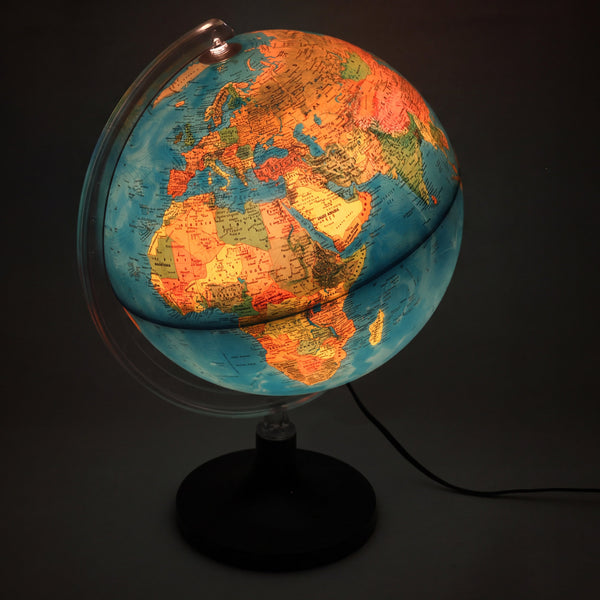 Vintage Italian Rand McNally Illuminated 12" Globe - Lights Up