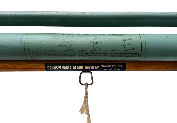 Vintage School Pull-Down Map of Pennsylvania by Nystrom - 1950's-1960's