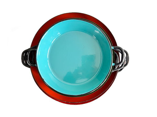 Set of 5 Nesting Enameled Saute Pans - Mid Century Modern