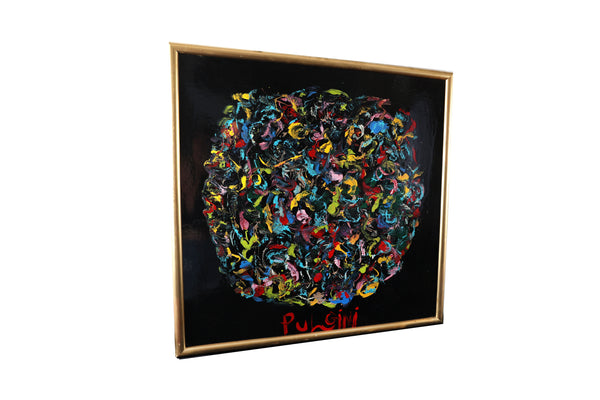 Large Thomas Pulgini Abstract Pop Art Oil Painting