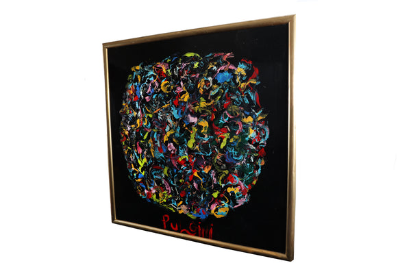 Large Thomas Pulgini Abstract Pop Art Oil Painting