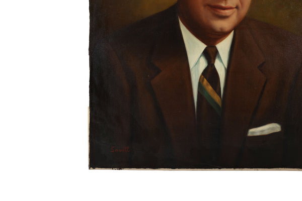 Deer John, You Have Antlers - Vintage Altered Art - Portrait Painting - Original Oil Painting