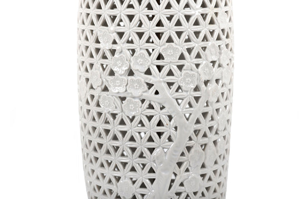 Vintage Reticulated Blanc De Chine Table Lamps, a Pair