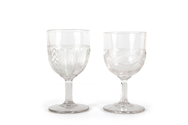 Set of 14 Mismatched Pressed Glass Goblets