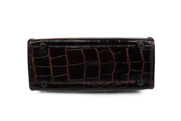 Vintage Upjohn Medical Doctors Bag in Top Grain Faux Alligator Leather