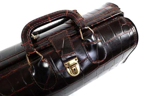 Vintage Upjohn Medical Doctors Bag in Top Grain Faux Alligator Leather