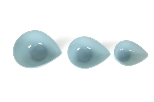 Fire King Teardrop Mixing Bowls - Set of 3 in Rare Delphite Blue