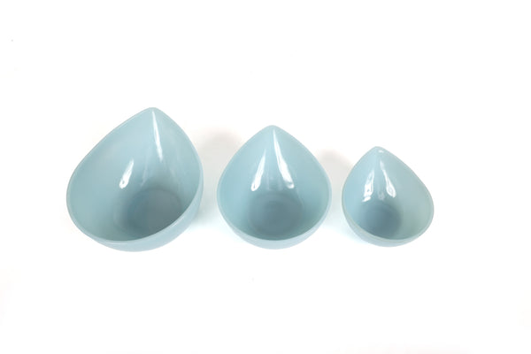 Fire King Teardrop Mixing Bowls - Set of 3 in Rare Delphite Blue