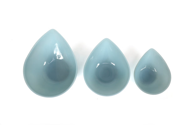 Fire King Teardrop Mixing Bowls - Set of 3 in Rare Delphite Blue
