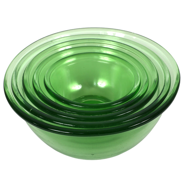 Vintage Uranium Glass Nesting Bowls by Hazel Atlas - Set of 5