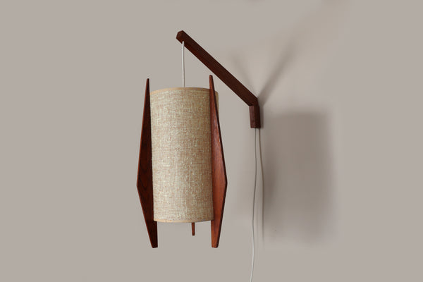 Vintage Mid-Century Modern Scandinavian Teak Hanging Lamp