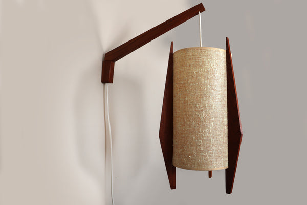 Vintage Mid-Century Modern Scandinavian Teak Hanging Lamp