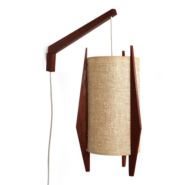 Vintage Mid-Century Modern Scandinavian Teak Hanging Lamp