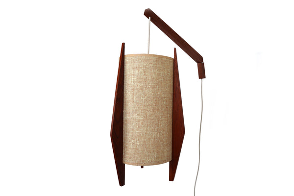 Vintage Mid-Century Modern Scandinavian Teak Hanging Lamp