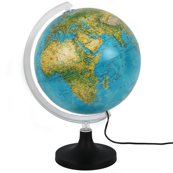 Vintage Italian Rand McNally Illuminated 12" Globe - Lights Up