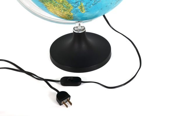 Vintage Italian Rand McNally Illuminated 12" Globe - Lights Up
