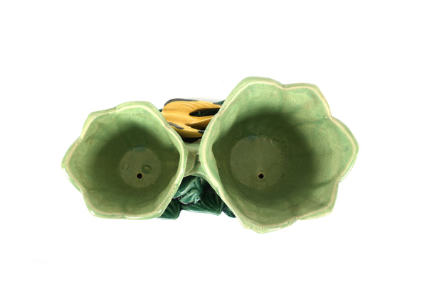 Set of 2 Vintage McCoy Planters - Birds and Tulips Double Planters