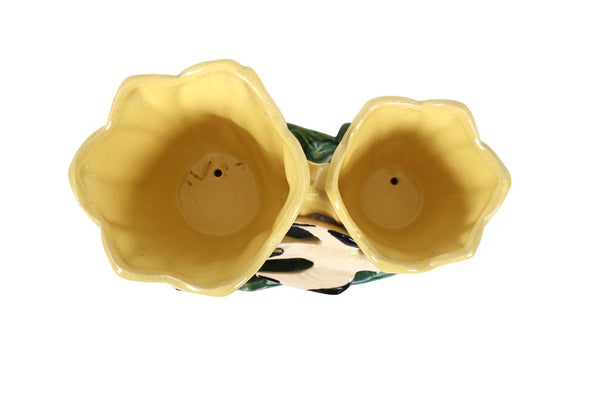 Set of 2 Vintage McCoy Planters - Birds and Tulips Double Planters