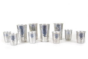 Set of 10 Hammered Aluminum Drinking Glasses by Buenilum