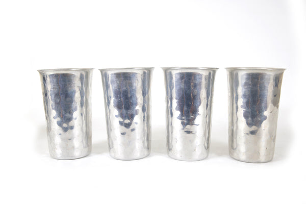 Set of 10 Hammered Aluminum Drinking Glasses by Buenilum