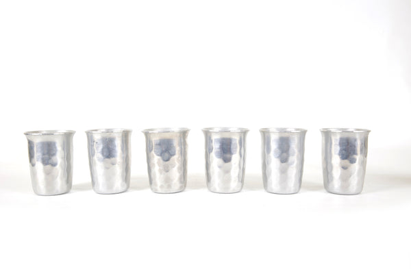 Set of 10 Hammered Aluminum Drinking Glasses by Buenilum