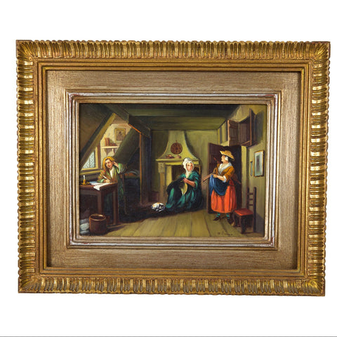 Small Italian Painting in a Dutch Golden Age Style - Original Oil on Hardboard