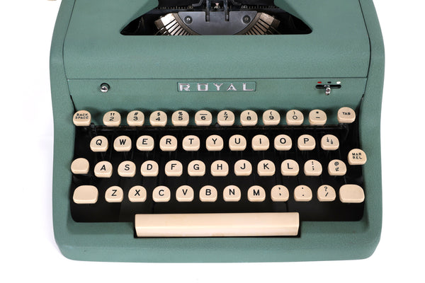 Refreshed Royal Quiet DeLuxe Typewriter - Turquoise Green