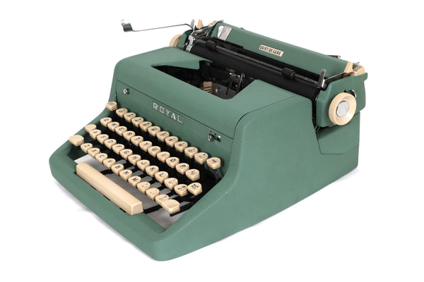 Refreshed Royal Quiet DeLuxe Typewriter - Turquoise Green