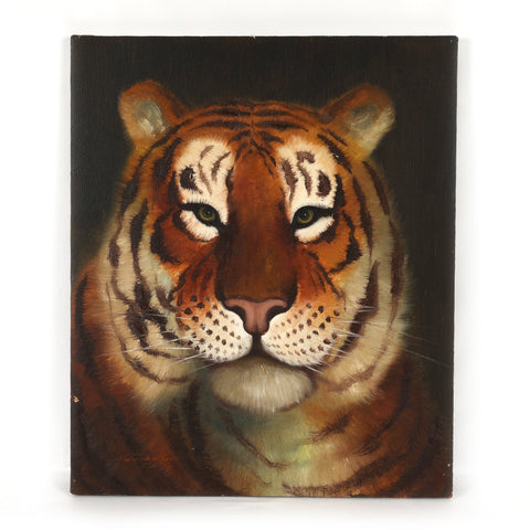 Original Tiger Painting Oil on Canvas - Vintage