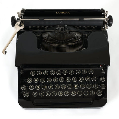 Refreshed 1930's Corona Standard Typewriter in Working Order