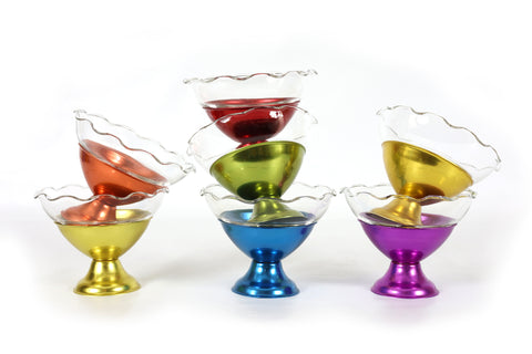 Atomic Set of 7 Anodized Aluminium Dessert Cups by Hellerware in Colorama Colors