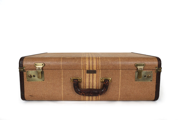 Vintage Striped Sky-Lite Suitcase by Crown