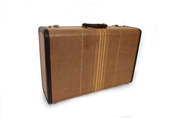 Vintage Striped Sky-Lite Suitcase by Crown